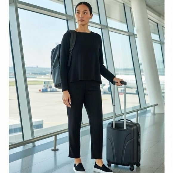 Eileen Fisher Pants - Eileen Fisher Black Slouch Ankle L Large Pants Women’s Lazy hug pant NWT $158